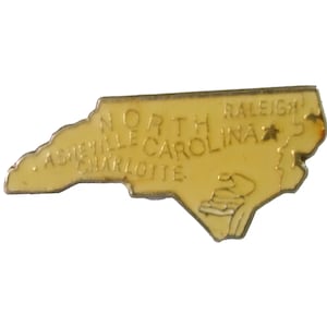 NORTH CAROLINA STATE vintage enamel pin lapel badge  landscape nc pinback
