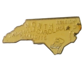 NORTH CAROLINA STATE vintage enamel pin lapel badge  landscape nc pinback