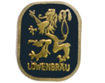 LOWENBRAU BEER vintage enamel pin lapel badge  breweriana pinback