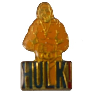 HULK HOGAN vintage enamel pin lapel badge  wwe wwf pinback