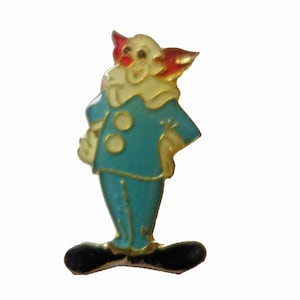 BOZO CLOWN vintage enamel pin lapel badge brooch gift hobo tramp juggalo icp