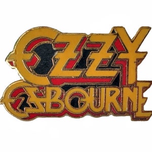 OZZY OSBOURNE vintage enamel pin lapel badge  BLaCK SaBBATH heavy metal rock concert pinback