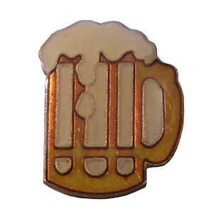 BEER MUG vintage enamel pin lapel badge  Root Beer drunk punk phish pinback