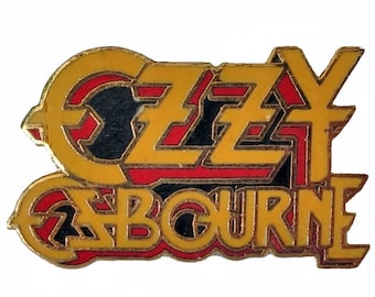 OZZY OSBOURNE vintage enamel pin lapel badge  BLaCK SaBBATH heavy metal rock concert pinback
