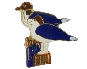 Vintage Duck Enamel Pin: Pier Bird Lapel Badge