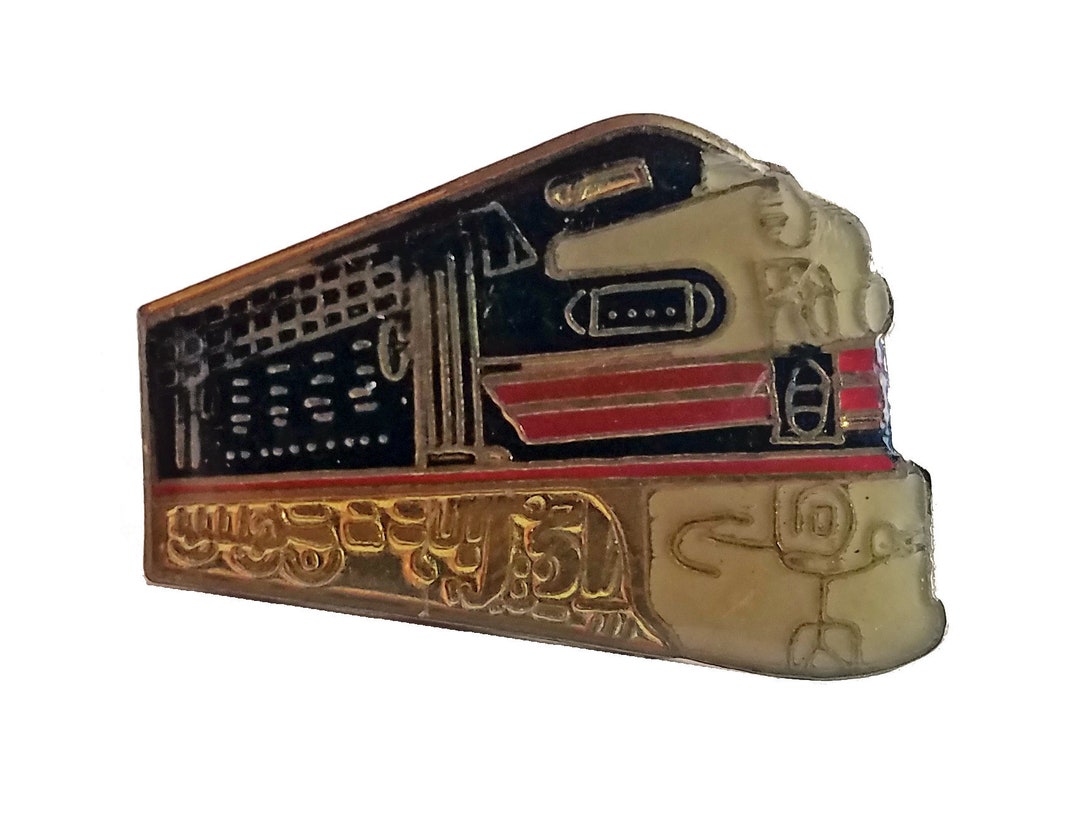 Train Engineer Pin TRAIN Hat Tie Vintage Enamel Pin Lapel Badge Locomotive Steampunk ...