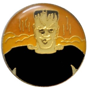 FRANKENSTEIN vintage enamel pin lapel badge  universal Monster horror movie classic pinback