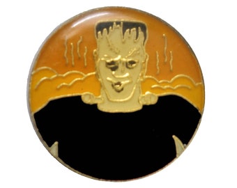 FRANKENSTEIN vintage enamel pin lapel badge  universal Monster horror movie classic pinback
