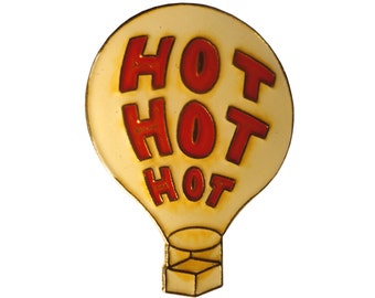 HOT HOT HOT AiR BaLLOON vintage enamel pin lapel badge  pinback