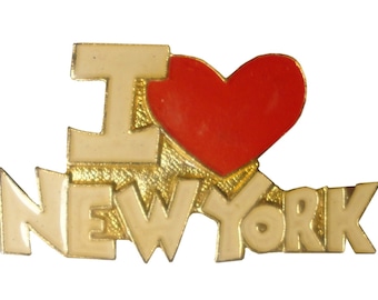 Ik hou van NEW YORK City vintage emaille pin revers badge I hart NY pinback