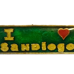 I Love SAN DIEGO CALIFORNIA vintage enamel pin lapel badge  heart pinback