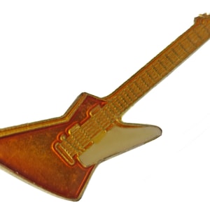 ELECTRIC GUITAR vintage enamel tie hat pin badge heavy metal pinback