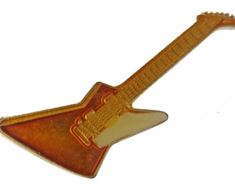 ELEKTRISCHE GITAAR vintage emaille stropdas hoed pin badge zware metalen pinback