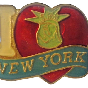 Vintage Jag älskar New York City nålknapp Jag hjärta NY nål