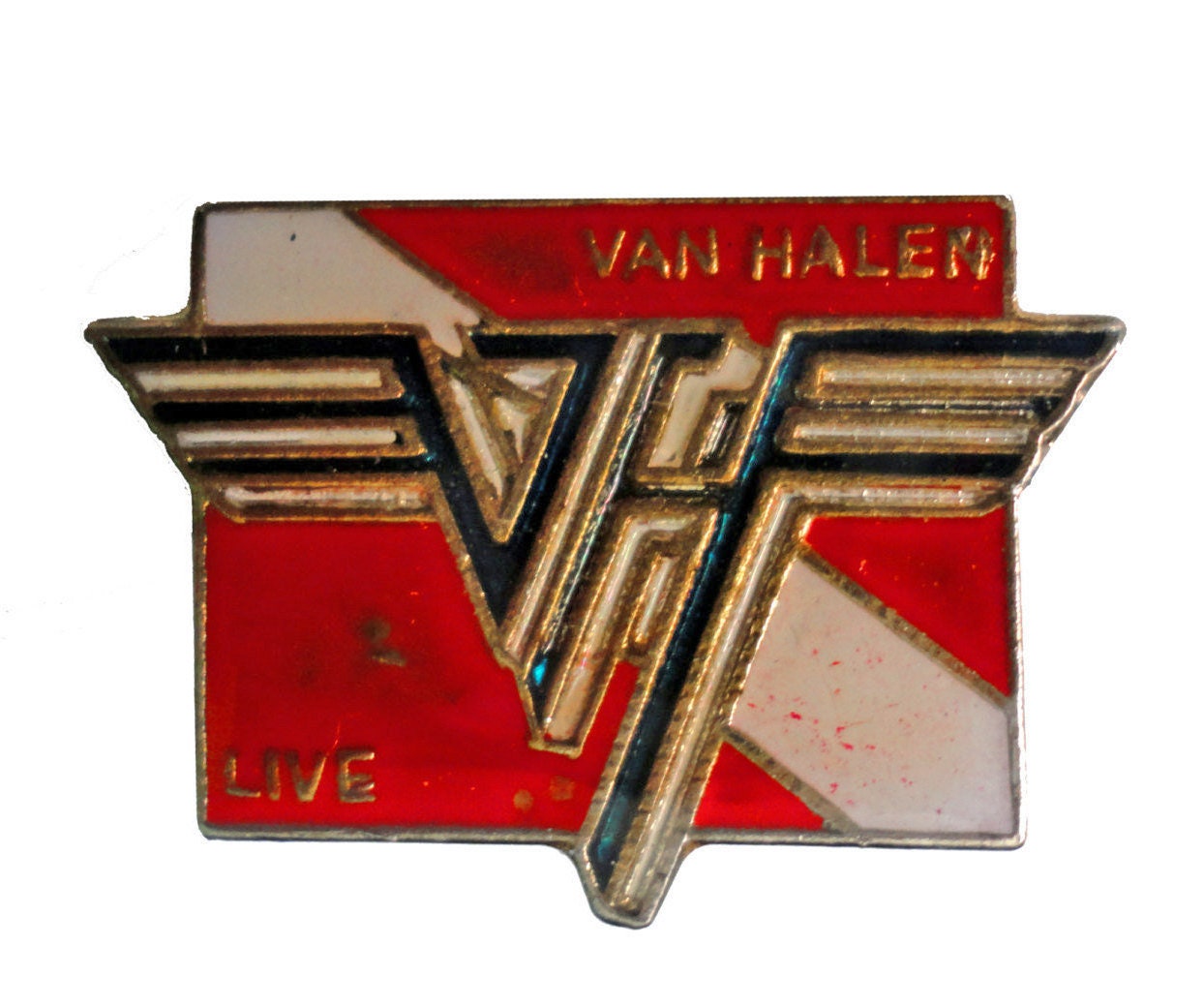 VAN HALEN Guitar Vintage Logo Metal Enamel Pin 