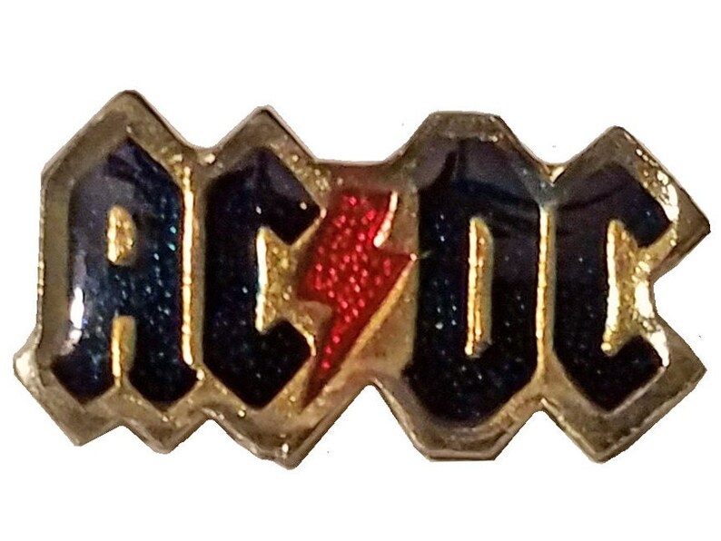 AC/DC Vintage Enamel Pin Button Badge Heavy Metal Pinback - Etsy