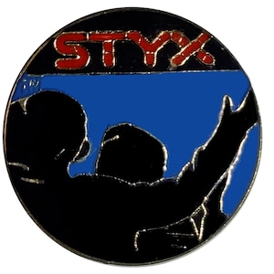 STYX vintage enamel pin button badge pinback classic rock and roll