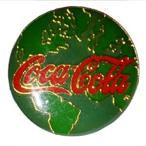 COCA COLA Globe COKE vintage enamel pin lapel gift pinback