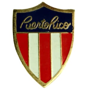PUERTO RICO Flag State vintage enamel pin lapel badge  pinback