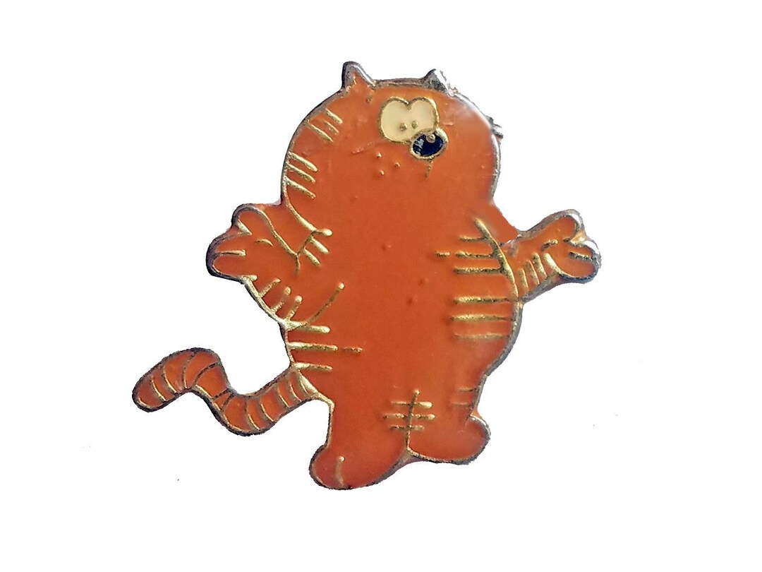 Vintage Heathcliff Enamel Pin - 80s Cartoon Lapel - Etsy