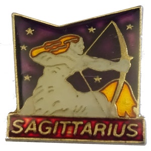 vintage SAGITTARIUS zodiac sign enamel pin badge horoscope astrology