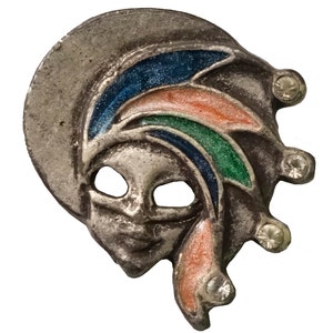 Mardi Gras MASK lapel vintage pin pinback