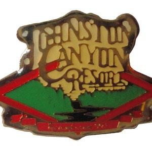 Johnston Canyon Resort BANFF ALBERTA CANADA vintage enamel pin lapel badge  pinback