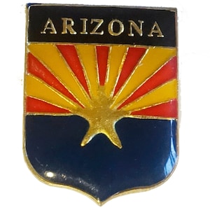 ARIZONA STATE FLAG vintage enamel pin lapel   crest pinback