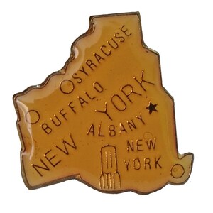 NEW YORK STATE vintage enamel pin lapel badge brooch gift landscape