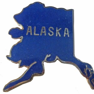 ALASKA STATE vintage enamel pin lapel badge  AK pinback