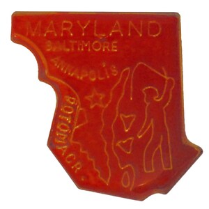 MARYLAND State vintage enamel pin lapel badge  Baltimore Annapolis pinback