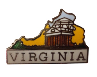 VIRGINIA STATE vintage emaille pin revers badge landschap Mafco Richmond va pinback