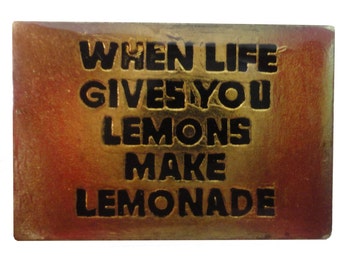 LEMONADE vintage enamel pin lapel badge  When Life Gives You Lemons Make Lemonade pinback