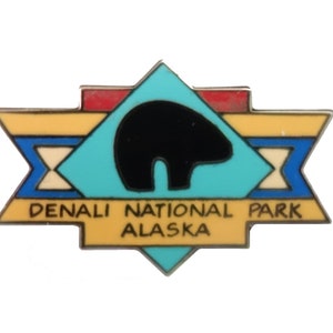 DENALI ALASKA Parque Nacional & Reserva vintage solapa esmalte pin estado pinback