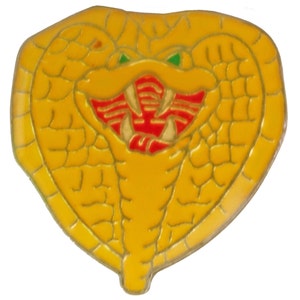 COBRA HEAD VENOM vintage enamel lapel  pin snake pinback