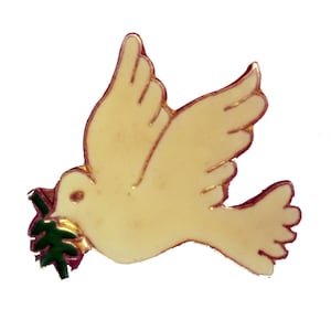 DOVE OF PEACE vintage enamel pin lapel badge brooch