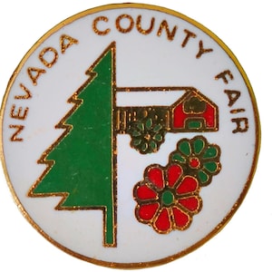 NEVADA COUNTY FAIR vintage enamel pin lapel badge  pinback