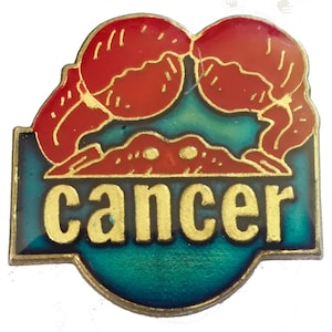 vintage CANCER zodiac sign enamel pin badge horoscope astrology