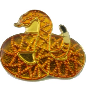 RATTLESNAKE vintage enamel lapel  pin snake pinback