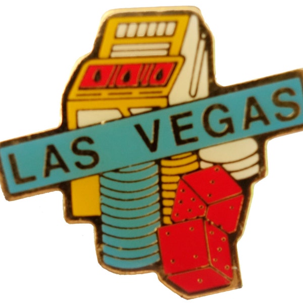 LAS VEGAS Nevada NV gambling suit vintage enamel pin lapel badge brooch gift