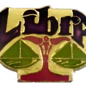 vintage LIBRA zodiac sign enamel pin badge horoscope astrology