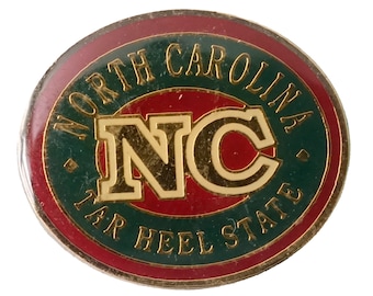 NORTH CAROLINA Tar Heel STATE vintage enamel pin lapel badge gift landscape nc pinback