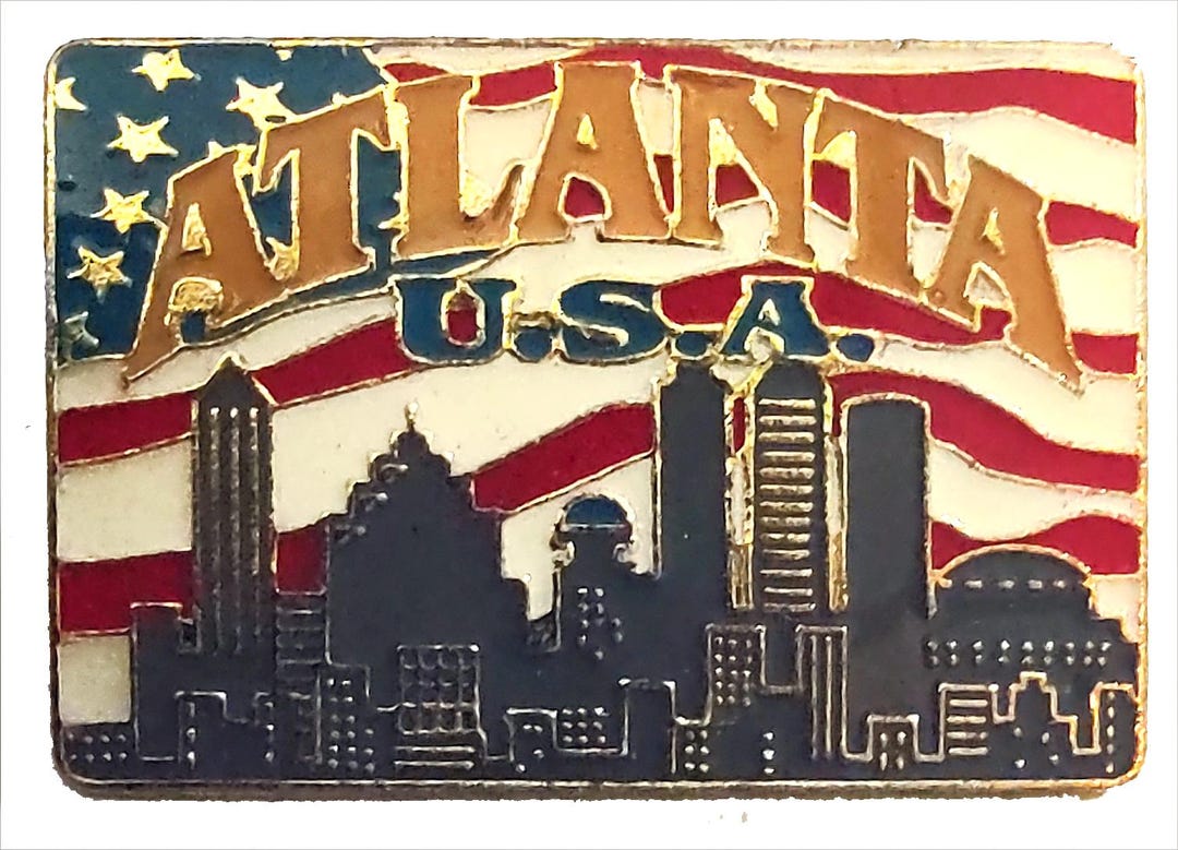 Vintage Atlanta GEORGIA Lapel Cloisonne Enamel Pin USA Flag - Etsy