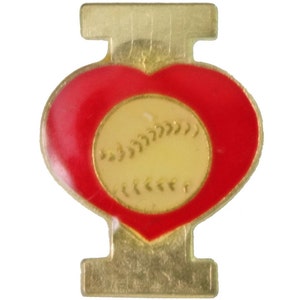I LOVE BASEBALL Vintage Emaille Pin Anstecknadel