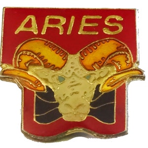vintage ARIES zodiac sign enamel pin badge horoscope astrology