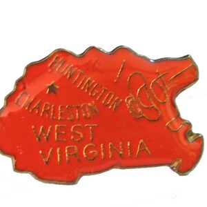 WEST VIRGINIA STATE vintage enamel pin lapel badge  landscape pinback