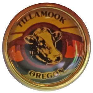 TILLAMOOK OREGON vintage enamel pin lapel badge gift pinback