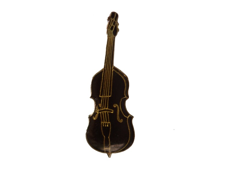 STANDUP BASS guitar vintage enamel pin pinback jazz soul funk