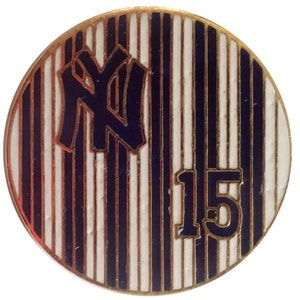 NEW YORK YANKEES 15 Baseball mlb Vintage Emaille Pin Anstecknadel Geschenk Pinback