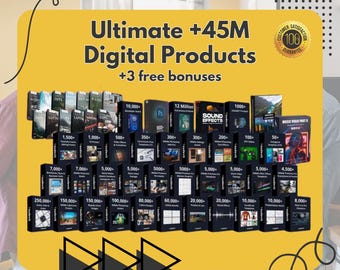 Ultimate 45M+ Digital Products | Resell Rights | PLR & MRR | AI Prompts, Social Media Content, Passive Income Kit